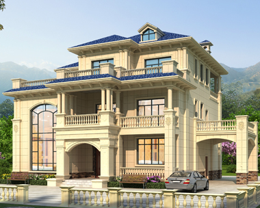 江西上饶方先生欧式私人豪华复式别墅设计案例（首层面积246平米）