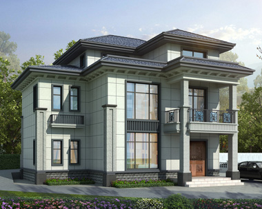 现代新中式风格三层清新典雅小户型别墅设计案例图欣赏