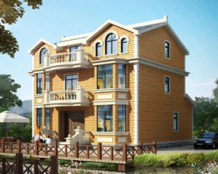 永云别墅AT1626三层带阳台大气欧式别墅设计图纸11.9mx12.3m