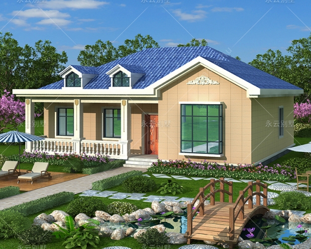 带阁楼四室两厅一厨二卫一层小别墅设计案例