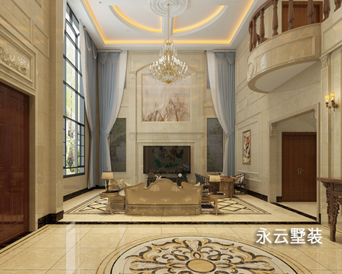 VR体验馆--海南复式客厅豪宅别墅装饰全景设计图