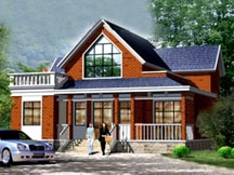 [新化房屋设计]AT481一层半带阁楼个性小别墅全套设计图纸13.1mx12.8m