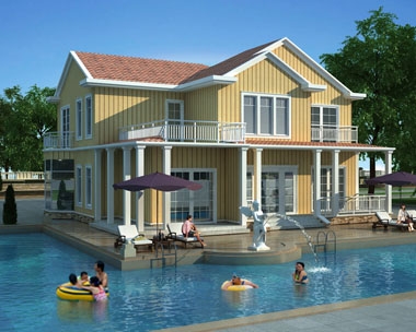 AT1751占地240平米带游泳池二层现代风格别墅设计图纸16.8mx14.7m